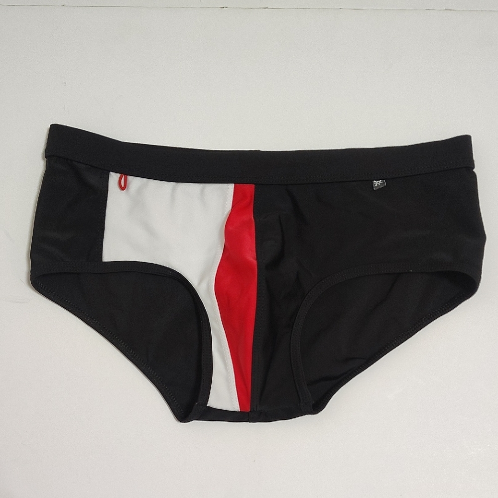 Tulio Black and Red Men's Swim Briefs Sz L